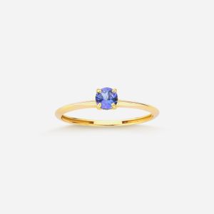Anel com Tanzanita, em Ouro Amarelo 18K