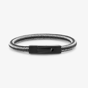 Pulseira Masculina Maleável em Aço Preto - 19 cm