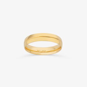 Aliança Anatômica com Friso em Ouro Amarelo 18k - 4,5 mm