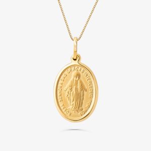 Pingente Nossa Senhora das Graças em Prata 925 com Banho de Ouro Amarelo 18k