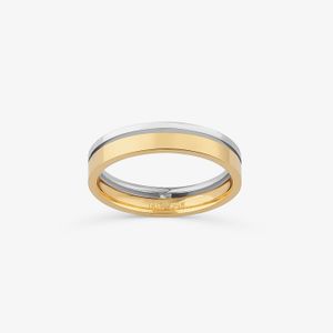 Aliança Anatômica em Ouro Branco e Ouro Amarelo 18k - 4,3 mm