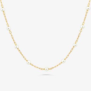 Colar Pérolas em Ouro Amarelo 18k - 45 cm