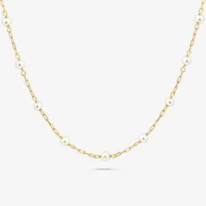 Colar Pérolas em Ouro Amarelo 18k - 45 cm