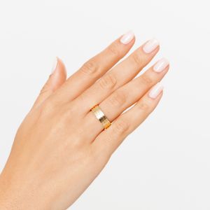 Aliança Anatômica Texturizada em Ouro Amarelo 18k - 6,3 mm