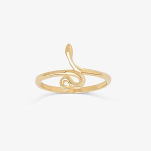 Anel Cobra em Prata 925 com Banho de Ouro Amarelo 18k