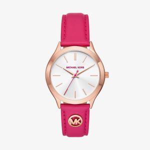 Relógio Michael Kors Feminino Slim Runway em Couro Rosa MK7469/0JN