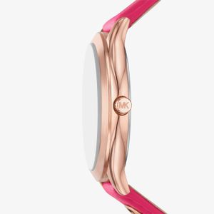 Relógio Michael Kors Feminino Slim Runway em Couro Rosa MK7469/0JN