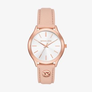 Relógio Michael Kors Feminino Slim Runway em Couro Rosé MK7467/0JN