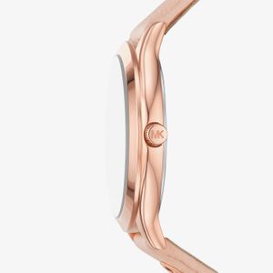Relógio Michael Kors Feminino Slim Runway em Couro Rosé MK7467/0JN