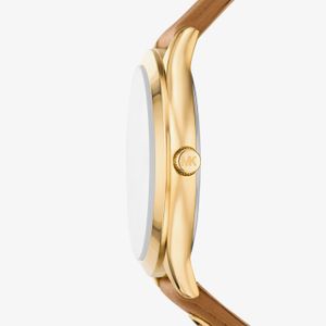 Relógio Michael Kors Feminino Slim Runway em Couro Caramelo MK7465/0DN