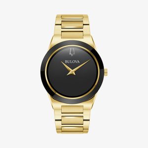 Relógio Bulova Masculino Millennia em Aço Dourado e Mostrador Preto com Lente de Safira 97A183