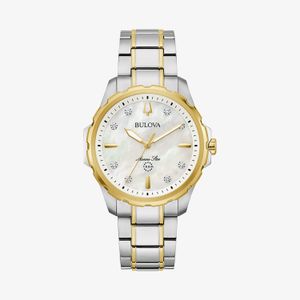 Relógio Bulova Feminino Marine Star em Aço Bicolor com 8 Diamantes e Madrepérola 98P227N