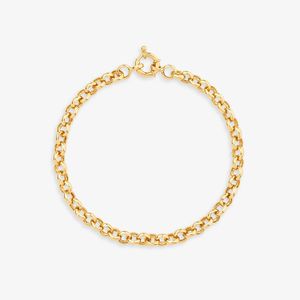 Pulseira Malha Elo Portugues em Ouro Amarelo 18k - 19 cm