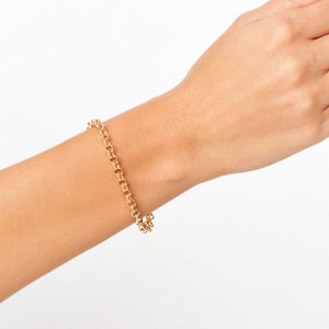 Pulseira Malha Elo Portugues em Ouro Amarelo 18k - 19 cm