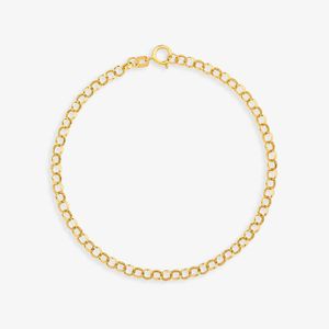 Pulseira Malha Elo Portugues em Ouro Amarelo 18k - 19 cm