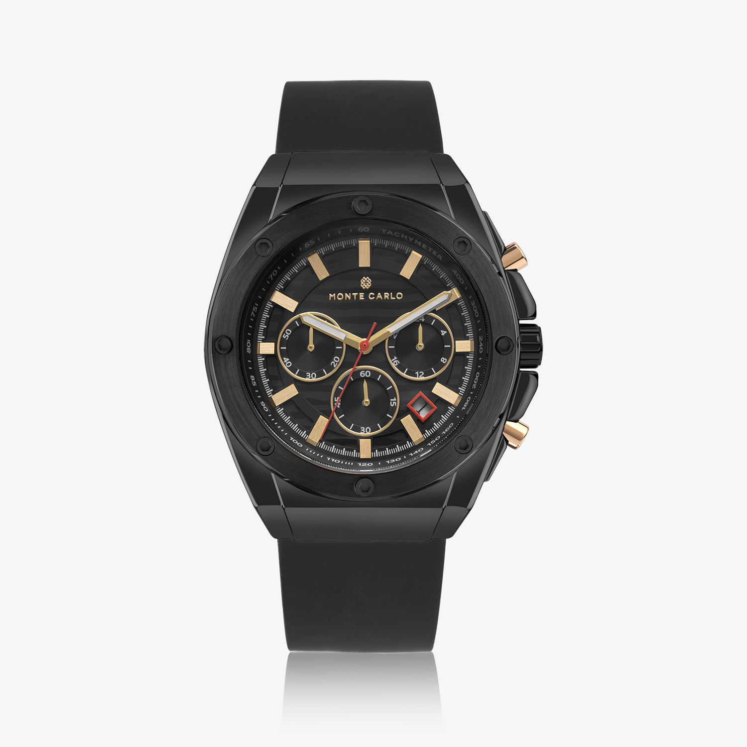 Relógio Monte Carlo Masculino em Aço Preto com Pulseira de