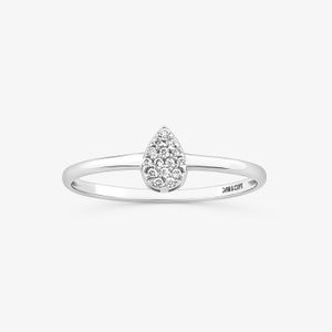 Anel Gota em Ouro Branco 18k