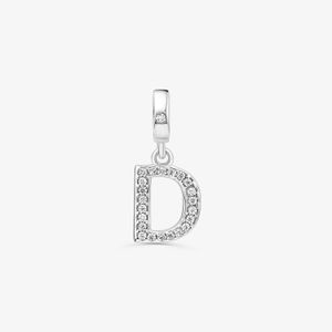 Charm Letra D Cravejado em Prata 925
