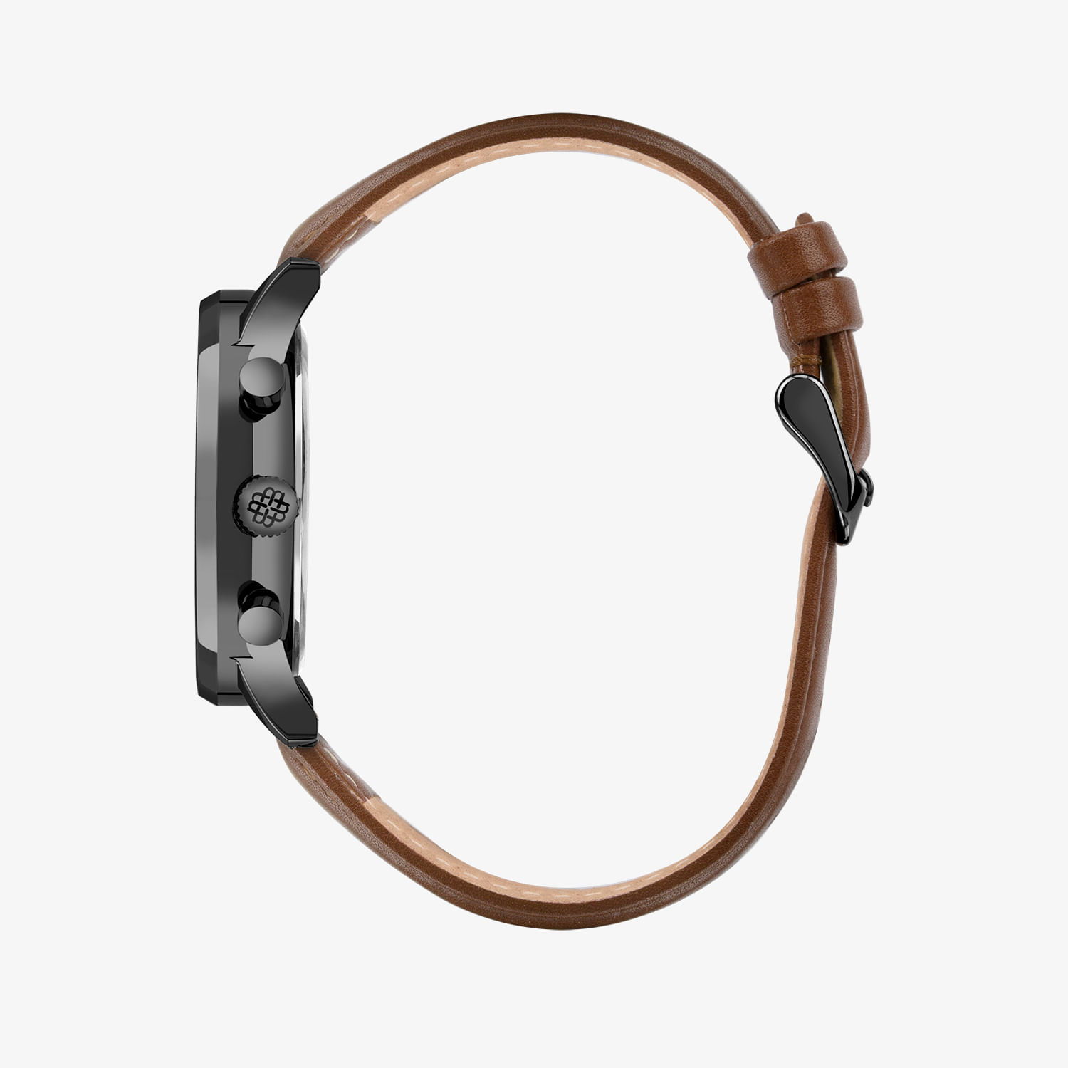 Relógio Monte Carlo Multi Dual Time Masculino em Couro Marrom e Mostrador Verde
