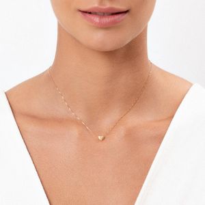 Pingente Coração com Diamante em Ouro Amarelo 18k