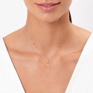 Pingente de Coração com Diamantes em Ouro Amarelo 18k