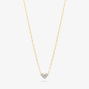 Colar Coração com Diamante em Ouro Amarelo 18k