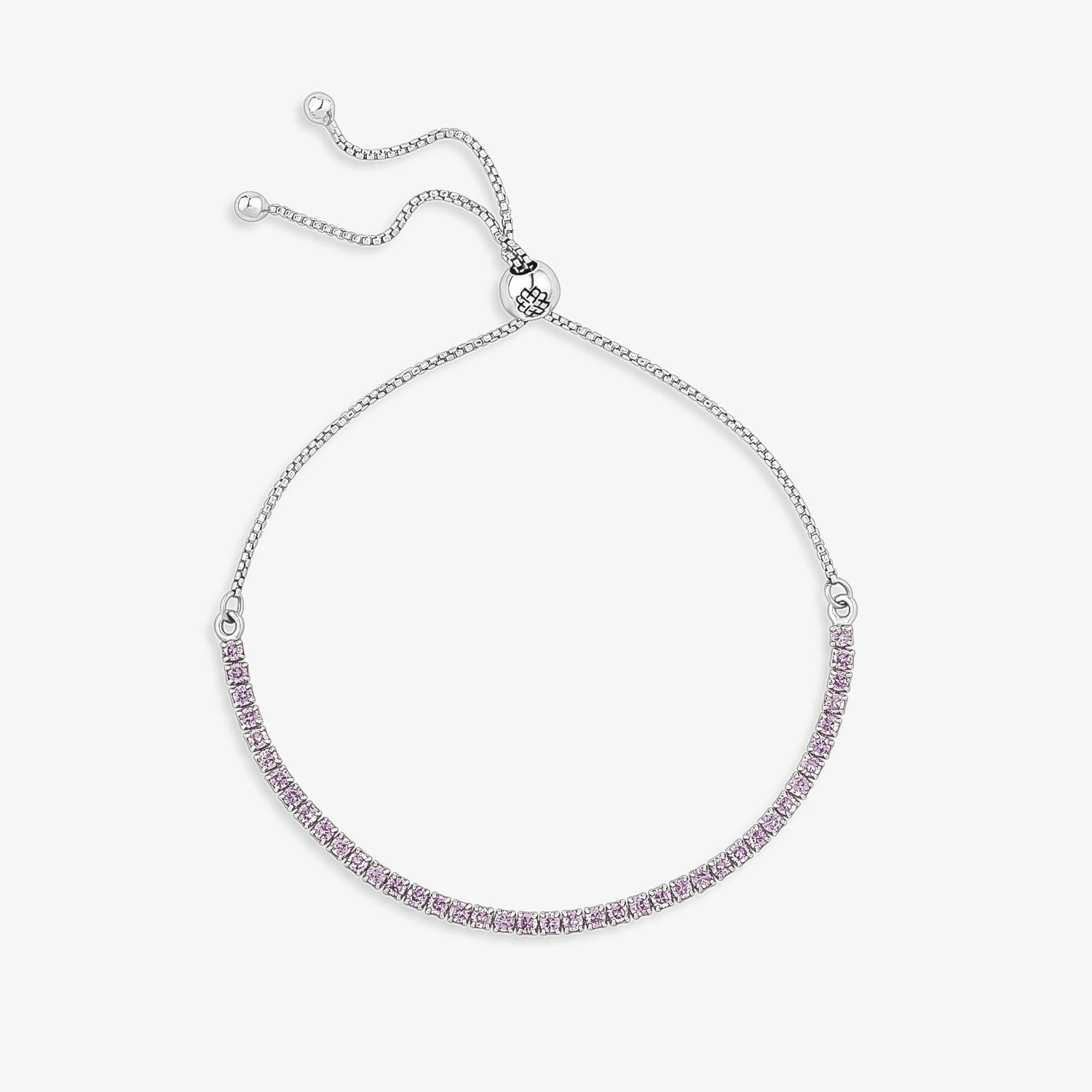 Colar prateado com pedras de Swarovski em forma de meia-lua, ajustável com corrente extensora.