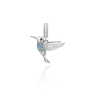 Charm Beija-Flor Cravejado em Prata 925