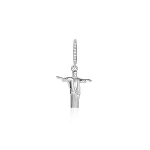 Charm Cristo Redentor Cravejado em Prata 925