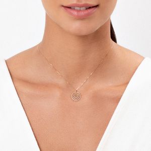 Pingente Círculos com Diamante em Ouro Amarelo 18k