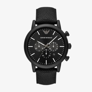 Relógio Emporio Armani Masculino em Couro Preto