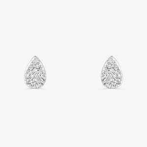 Brinco Gota em Ouro Branco 18k