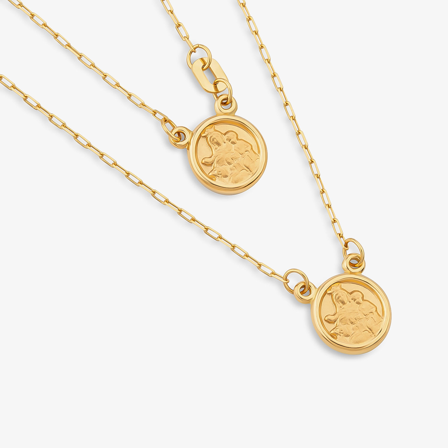 Escapulário Sagrado Coração de Jesus e Nossa Senhora do Carmo em Ouro Amarelo 18k