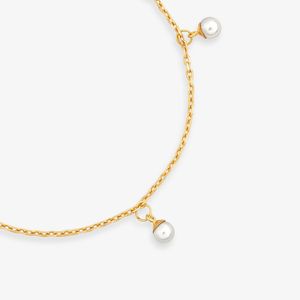 Pulseira Infantil Pérolas em Ouro Amarelo 18k - 14 cm