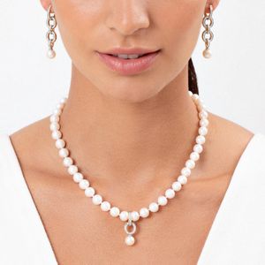 Pingente Versátil com Pérola e Diamante em Ouro Amarelo 18k