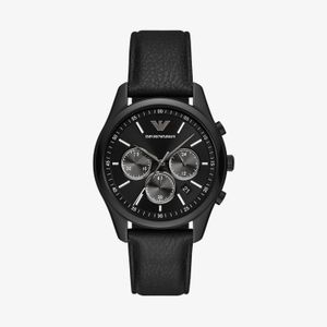 Relógio Emporio Armani Cronógrafo Masculino com Pulseira de Couro Preto AR11583B1
