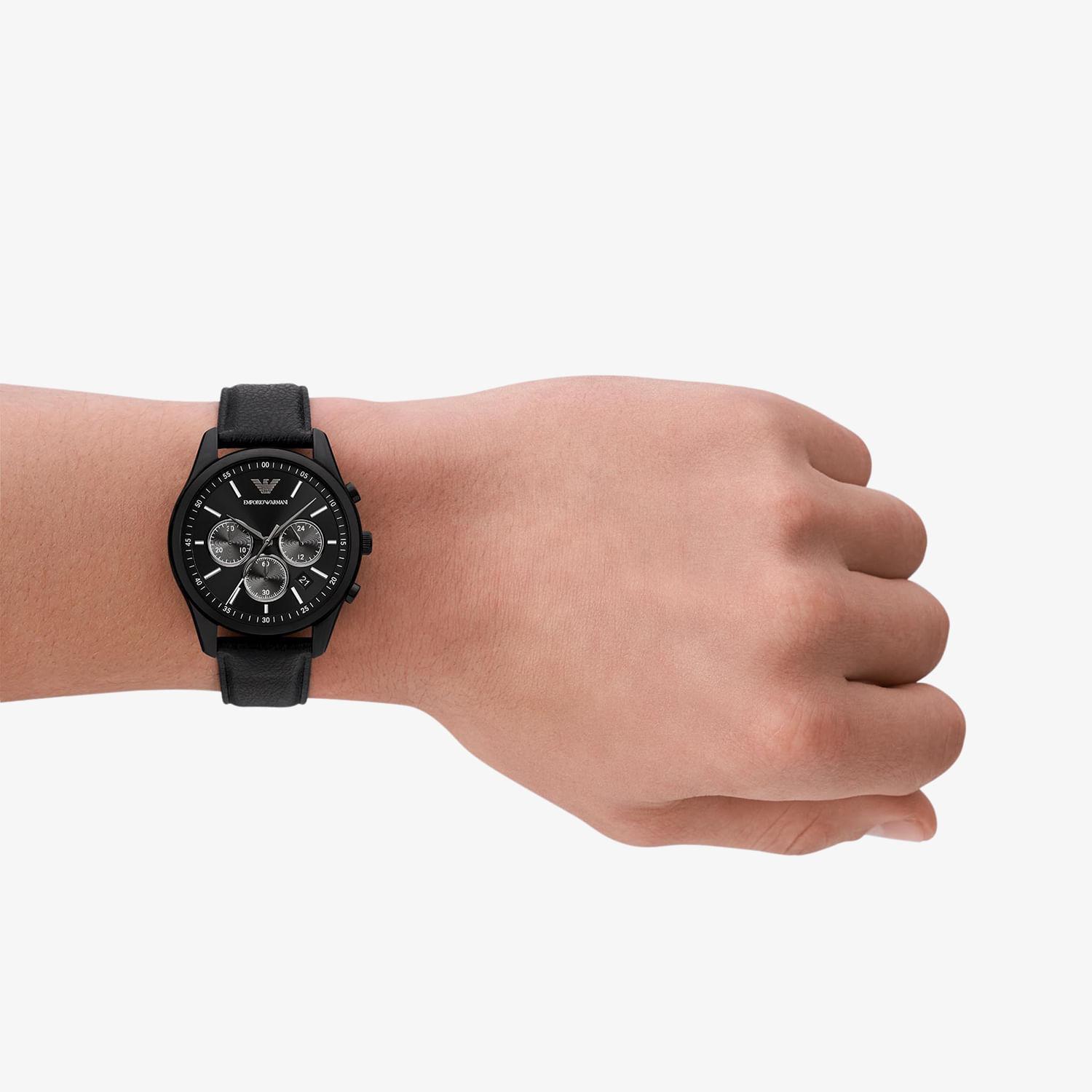 Relógio Emporio Armani Cronógrafo Masculino com Pulseira de Couro