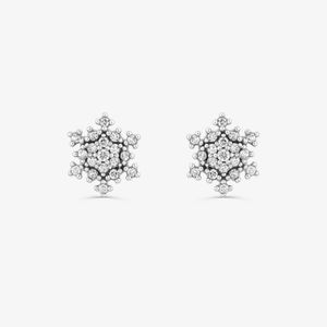 Brinco Stud com Diamantes em Ouro Branco 18k