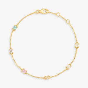 Pulseira Cravejada em Prata 925 com Banho de Ouro Amarelo 18k