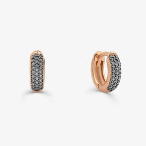 Brinco Argola com Diamante em Ouro Rosé 18k