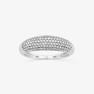 Anel com Diamante em Ouro Branco 18k