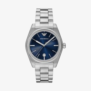 Relógio Emporio Armani Masculino em Aço Prateado e Mostrador Azul AR11620B1