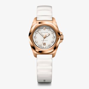 Relógio Victorinox Feminino I.N.O.X. Small em Silicone Branco e Caixa Rosé 242037