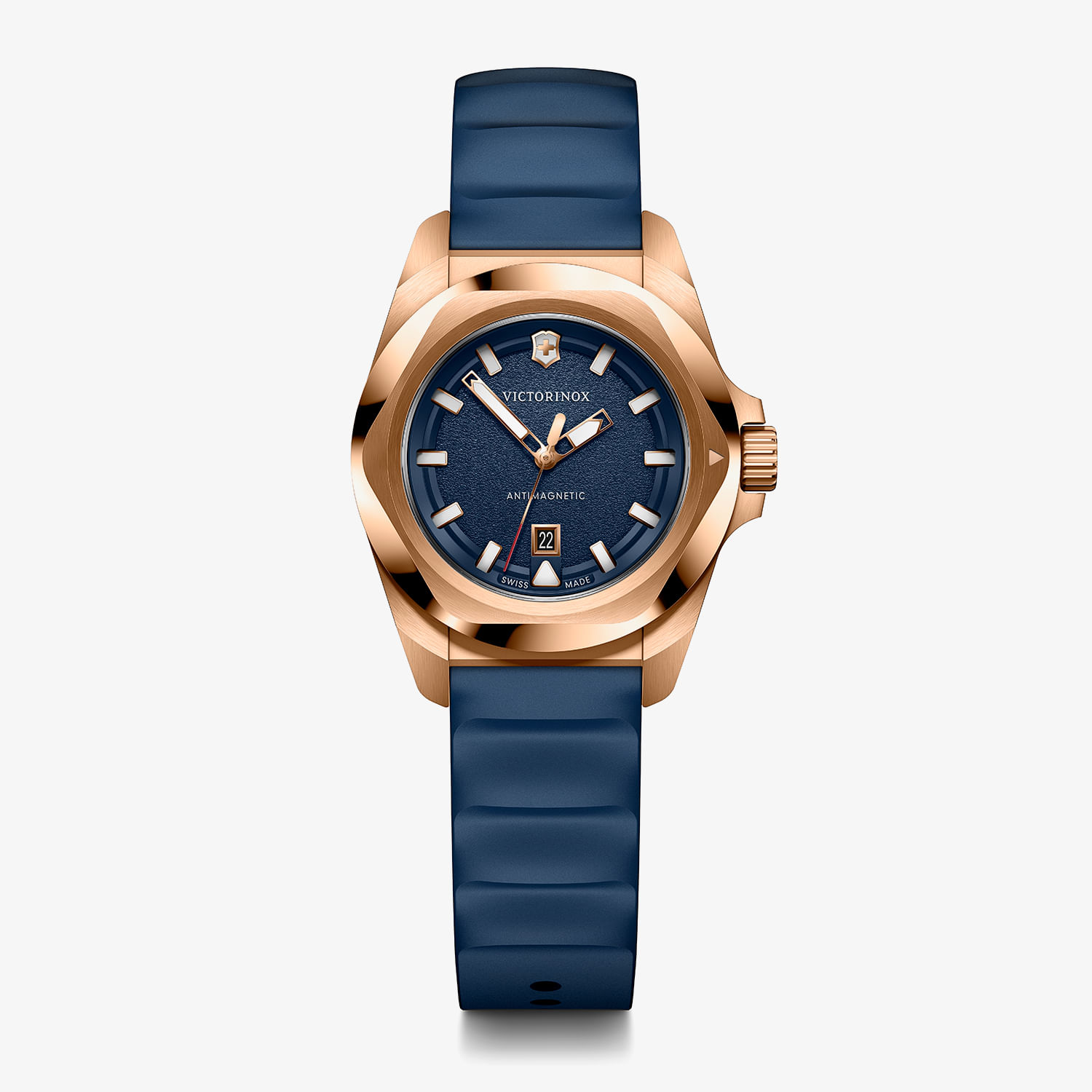 Relógio Victorinox Feminino I.N.O.X. Small em Silicone Azul e