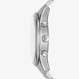 Relógio Emporio Armani Cronógrafo Masculino em Aço Prateado e Mostrador Verde AR11581B1