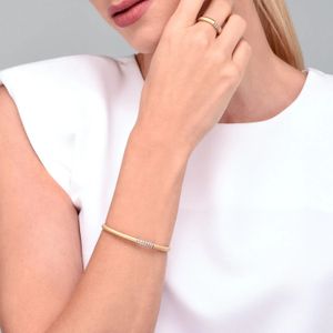 Pulseira com Diamantes em Ouro Amarelo 18k - 17cm