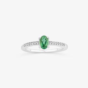 Anel com Topázio Verde e Safira em Prata 925