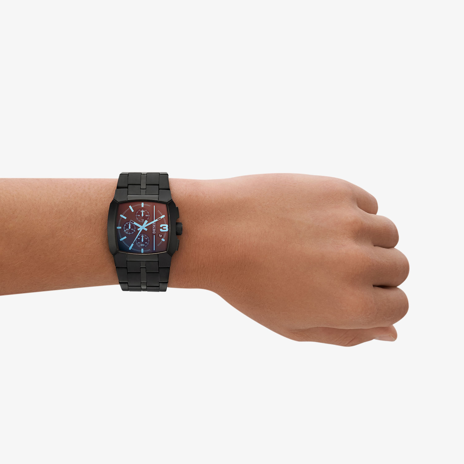 Relógio Diesel Masculino Cliffhanger Chrono em Aço Preto DZ4640B1