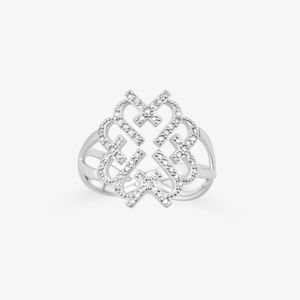 Anel em Ouro Branco 18K com Diamante - LOVE