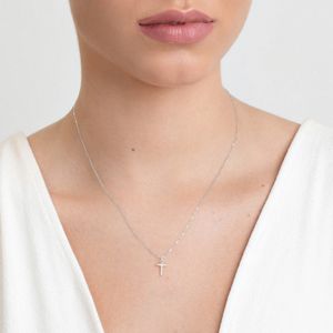 Pingente Letra T em Ouro Branco 18K